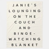 Funny Lazy Binge Watching Quote Personalized Cream