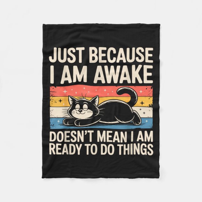 Funny Lazy Cat Meme Weird Stuff Lover Men Women Bo Fleece Blanket (Front)