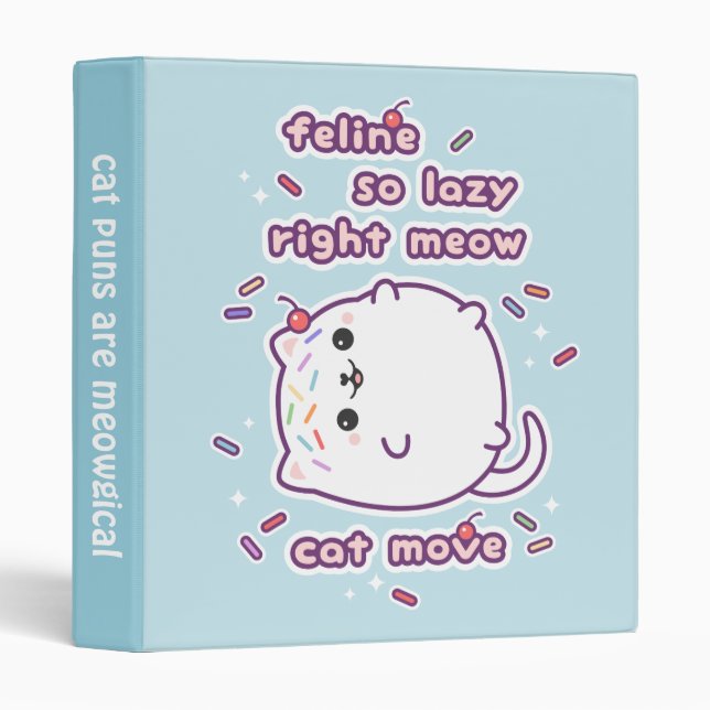Funny Lazy Cat Pun Binder (Front/Spine)