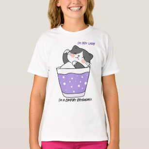 Funny Lazy Cat Sarcastic Humour Custom Text T-Shirt