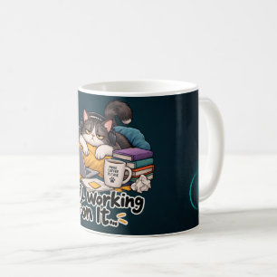 Funny Lazy Cat Still Working on It – Procrastinati Coffee Mug