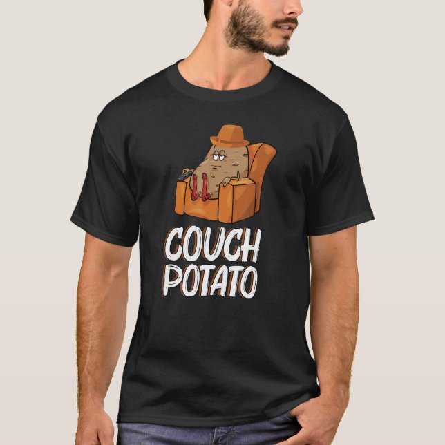 Funny Lazy Day Couch Potatoes T-Shirt (Front)