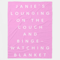 Funny Lazy Days Binge Watching Pink Personalized 