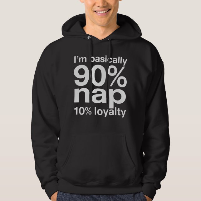 Funny Lazy Dog Humor Sarcastic Design Hoodie (Front)
