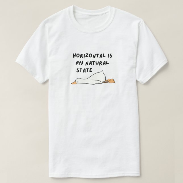 Funny Lazy Duck T-Shirt (Design Front)