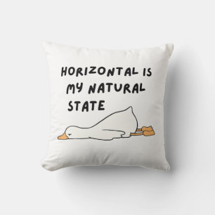 Funny Lazy Duck Throw Pillow