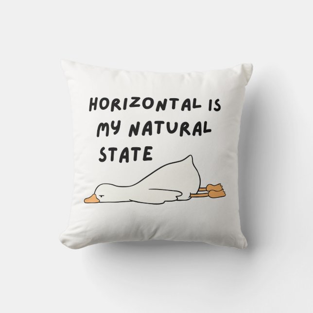 Funny Lazy Duck  Throw Pillow (Front)