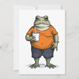 Funny Lazy Frog Invitation
