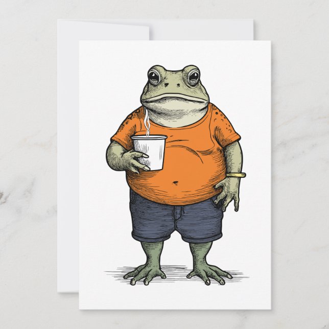 Funny Lazy Frog Invitation (Front)