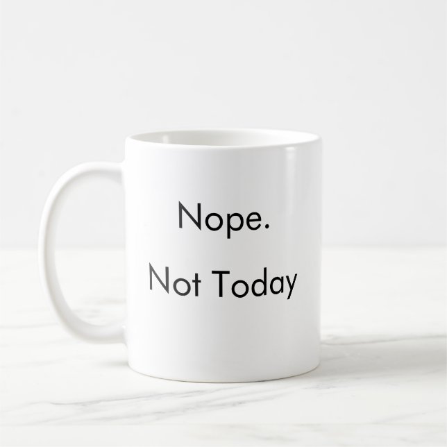 Funny Lazy Genius Nope Energy Coffee Mug (Left)