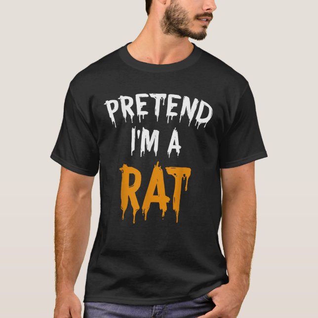 Funny Lazy Halloween Costume Gift Pretend I m A Ra T-Shirt (Front)