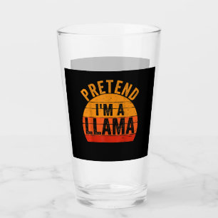 Funny Lazy Halloween Costume Pretend I'm A Llama Glass