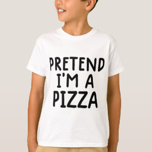 funny lazy halloween costume Pretend i'm A pizza  T-Shirt