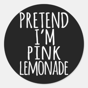 Funny Lazy Halloween Costume Shirt - Pink Lemonade Classic Round Sticker