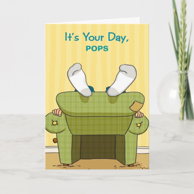 Funny Lazy Happy Father's Day Greeting Card (Front)