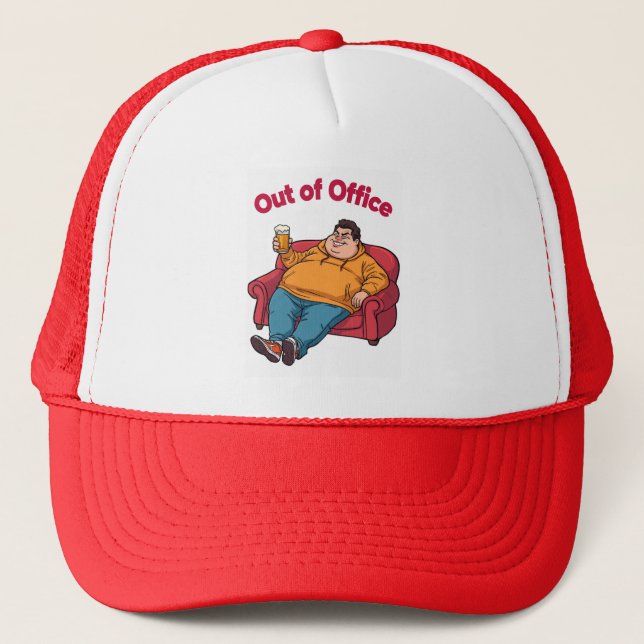 Funny Lazy Man Cap - Humorous Cap (Front)