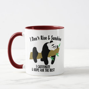 Funny Lazy Panda Puns Tee, Rise & Sunshine Mug