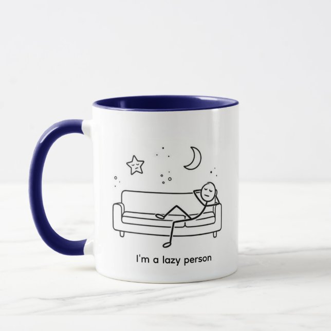 Funny Lazy Person Stickman Couch Chill Mug (Left)