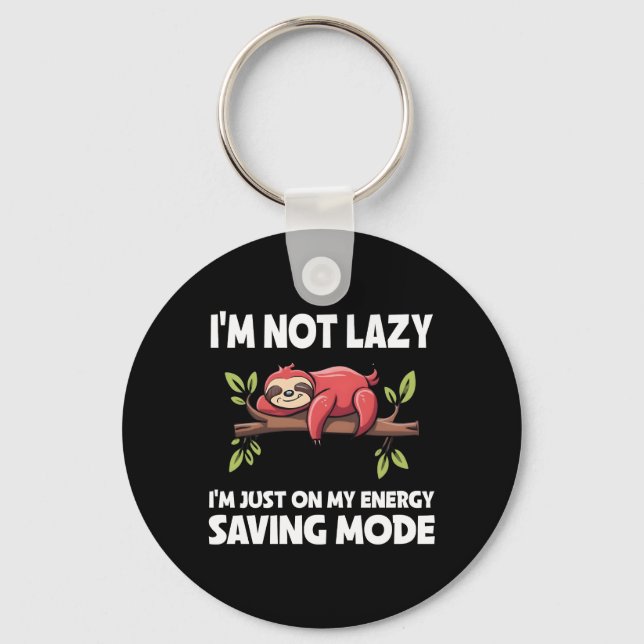 Funny Lazy Sloth Energy Saving Mode Keychain (Back)