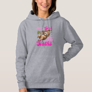 Funny Lazy Sloth Just a Girl Who Loves Sloths T-Sh Hoodie