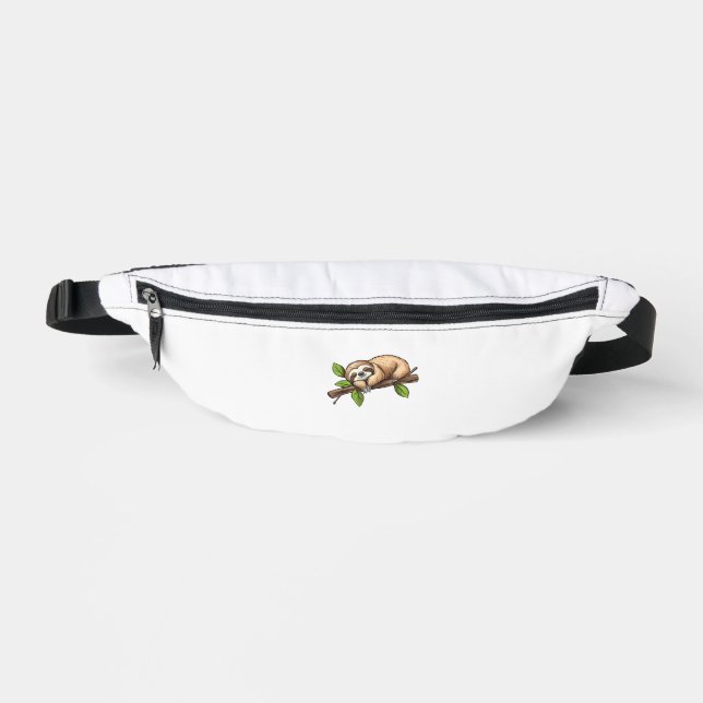 Funny Lazy Sloth T-Shirt Fanny Pack (Front)