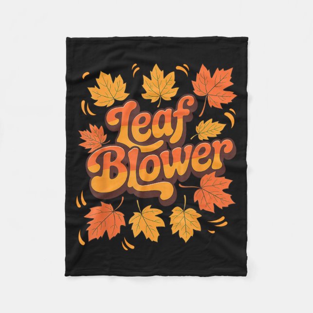 Funny Leaf Blower Fall Costume Couple Halloween Ma Fleece Blanket (Front)