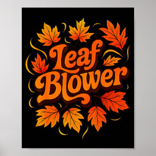 Funny Leaf Blower Fall Costume Couple Halloween Ma Poster