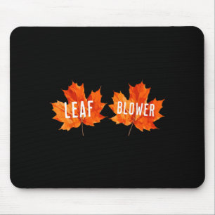 Funny Leaf Blower Fall Costume Couple Halloween Mouse Pad