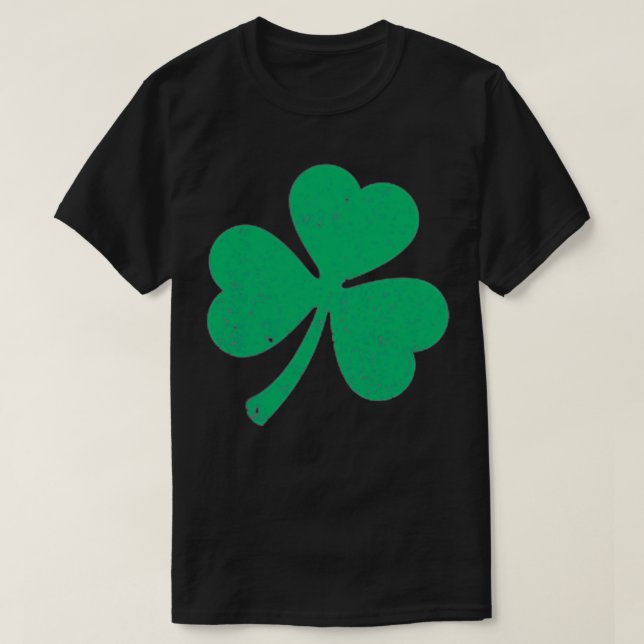 Funny Leaf Clover Irish Shamrock St T-Shirt (Design Front)