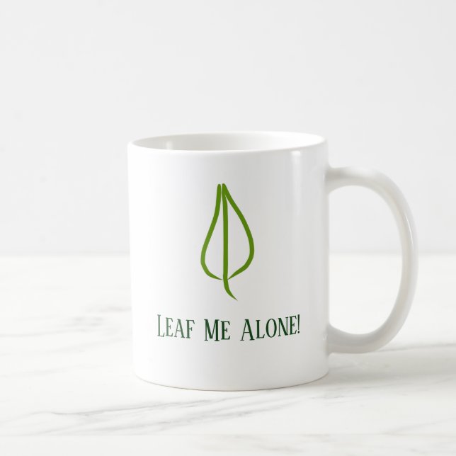 Funny "Leaf Me Alone!" mug (Right)