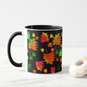 Funny leaves watercolor coffee mug