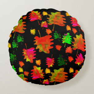 Funny leaves watercolor   throw pillow