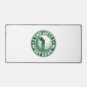 Funny Left Handed Golf Player Desk Mat