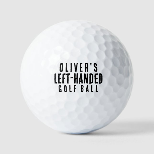 Funny Left-Handed Joke Golf Balls With Name (Front)