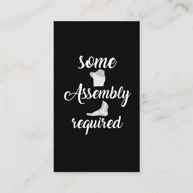 Funny Leg Arm Amputee Assembly Recovery Get Well Business Card (Front)