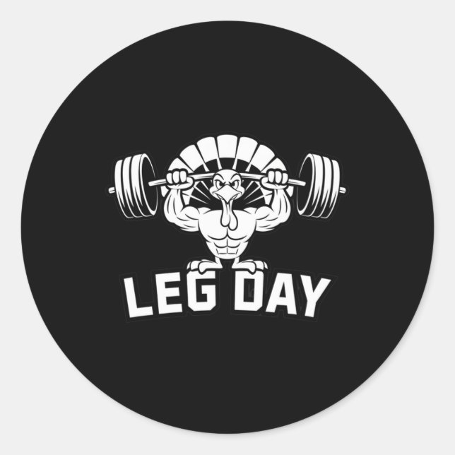 Funny Leg Day Thanksgiving Turkey Deadlifting Dead Classic Round Sticker (Front)