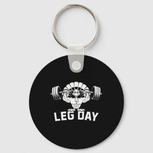 Funny Leg Day Thanksgiving Turkey Deadlifting Dead Keychain