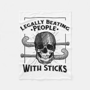 Funny Legally Beating People With Sticks Skull Fie Fleece Blanket