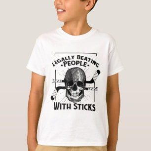 Funny Legally Beating People With Sticks Skull Ice T-Shirt