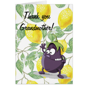 Funny, Lemon and the Eggplant, Thank you Card