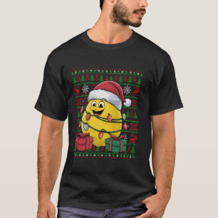 Funny Lemon Fruit Xmas Lights Ugly Santa Hat Lemon T-Shirt