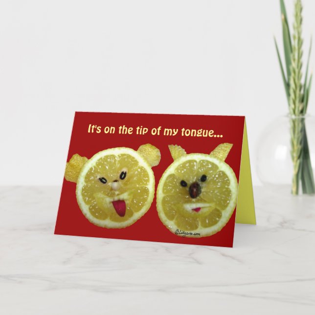 Funny Lemon Greeting Card (Front)