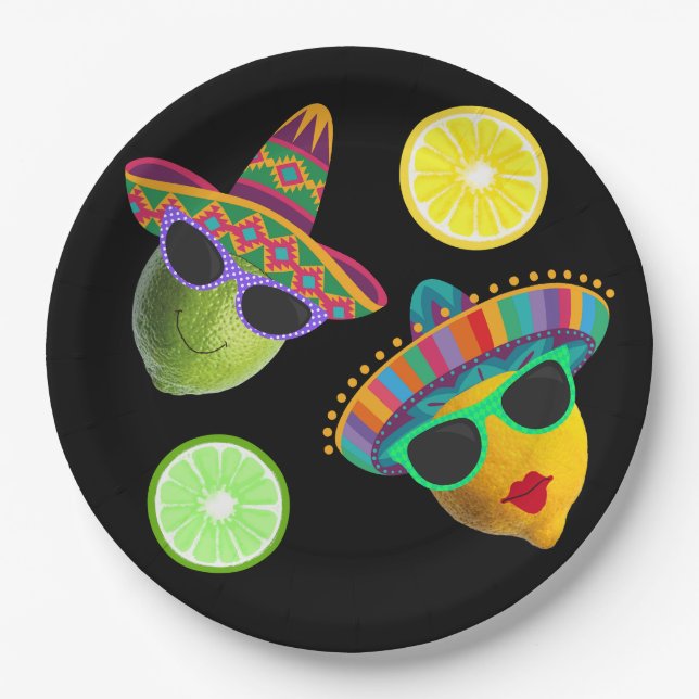 Funny Lemon Lime Party Fiesta  Paper Plate (Front)