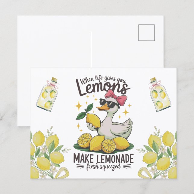 Funny Lemon Quote  Postcard (Front/Back)