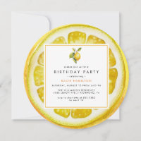 Funny Lemon Slice | Bright Yellow Citrus Birthday
