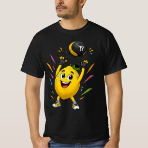 Funny Lemon Weightlifting Cartoon Gym Workout T-Shirt