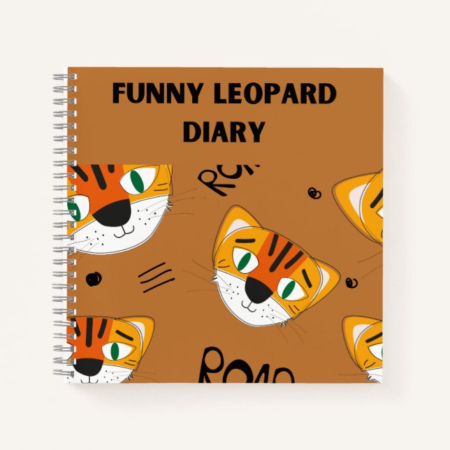 Funny leopard Diary Notebook (Front)