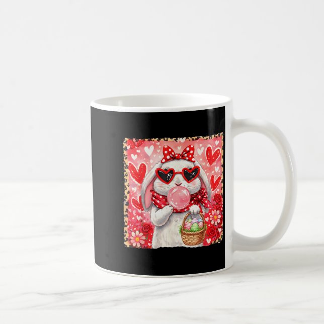 Funny leopard easter bunny glasses happy easter coffee mug (Right)