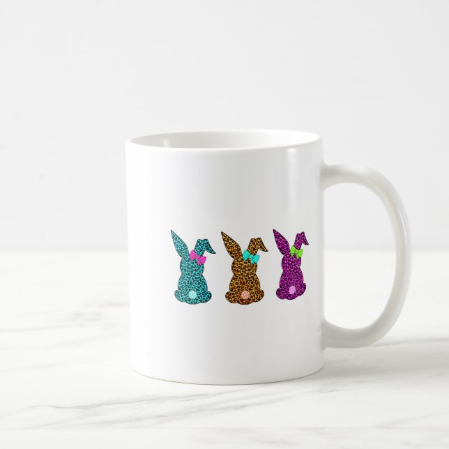 Funny Leopard Easter Bunny Rabbit Cute Easter Day  Coffee Mug (Right)