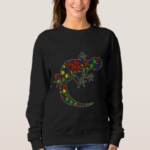 Funny Leopard Gecko Animals Puzzle Pieces Autism A Sweatshirt